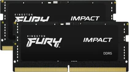 ОЗУ для ноутбука Kingston FURY Impact 32GB (16GB x2) DDR5 Laptop Memory, 5600MT/s Memory Speed, CL40 CAS Latency, SODIMM Module, 262 Pin, 1.1 Voltage, Intel XMP 3.0 Certified | KF556S40IBK2-32