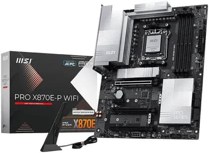 Материнская плата MSI PRO X870E-P WIFI ATX AM5 Motherboard, AMD X870E Chipset, 4x DDR5 UDIMM Slots, 256GB Max Memory, 3x PCI-E x16 Slot, 3x M.2 Slots, WiFi & Bluetooth Connectivity | 911-7E70-014