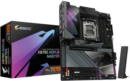 Материнская плата GIGABYTE X870E AORUS MASTER ATX Motherboard , AMD AM5 Socket, Supports Ryzen 9000, 8000, 7000 Series Processors, Up To up to 256GB DDR5 RAM, Wi-Fi 7, Bluetooth 5.3, 5GbE LAN | X870E-AORUS-MASTER