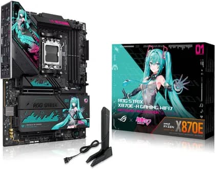 Материнская плата ASUS ROG STRIX X870E-H Gaming WIFI7 & BT Hatsune Miku Edition Motherboard, AMD X870E Chipset, 4x DDR5 DIMM Slots, 256GB Max Memory, 1x PCIe 5.0 x16 Slots, 4 x M.2 Slots | 90MB1MA0-M0EAY0
