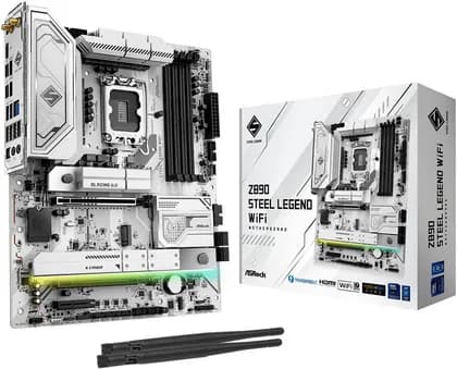 Материнская плата ASRock Z890 Steel Legend WiFi LGA 1851 ATX Motherboard, 4x DDR5 DIMM Slots, Up to 256GB Max Memory, PCIe 5.0 x16 Slot, 4x M.2 Sockets, WiFi & BT Connectivity | 90-MXBPF0-A0UAYZ