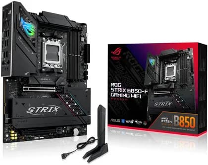 Материнская плата ASUS ROG Strix B850-F Gaming WiFi AM5 ATX Motherboard, AMD B850 Chipset, 4x DIMM DDR5 Slots, Up to 192GB Max Memory, 1x PCIe 5.0 x16 SafeSlot, 4x M.2 Slots, WiFi & BT Connectivity | 90MB1J70-M0EAY0