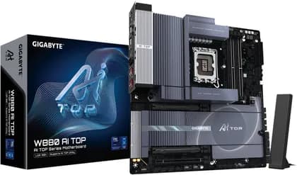 Материнская плата GIGABYTE W880 AI TOP E-ATX LGA 1851 Motherboard, Intel W880 Chipset, 4x DDR5 DIMM Slots, 256GB Max Memory, 2 x PCIe 5.0 x16 (run x8, x16) with PCIe UD Slot X, 4x M.2, WIFI & BT | W880-AI-TOP