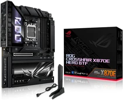 Материнская плата ASUS ROG CROSSHAIR X870E HERO BTF AM5 ATX Motherboard, AMD X870E Chipset, 4x DIMM DDR5 Slots, Up to 256GB Max Memory, 1x PCIe 5.0 x16, 5x M.2 Slots | 90MB1MX0-M0EAY0