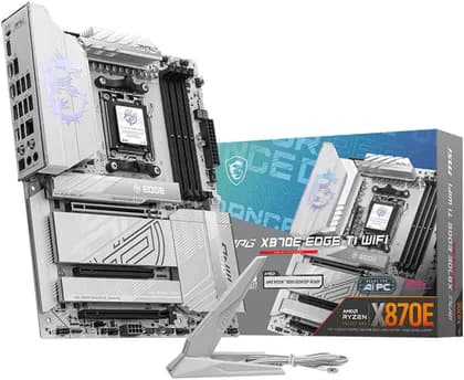Материнская плата MSI MPG X870E EDGE TI WIFI AM5 ATX Motherboard, AMD X870E Chipset, 4x DDR5 UDIMM Memory, Up to 256GB Max Memory, 3x PCI-E x16 Slot, 4x M.2 Slots, Wi-Fi & BT Connectivty, White | 911-7ES9-001
