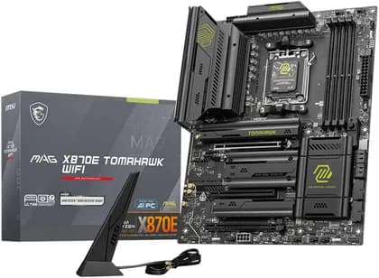 Материнская плата MSI MAG X870E Tomahawk WiFi AM5 ATX Motherboard, AMD X870E Chipset, 4x DDR5 UDIMM Slots, Up to 256GB Max Memory, 3x PCI-E x16 Slots, 4x M.2 Storage, WiFi & BT Connectivity | 911-7E59-006