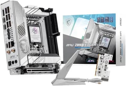 Материнская плата MSI MPG Z890I Edge Ti WiFi LGA 1851 Mini ITX Motherboard, Intel Z890 Chipset, 2x DDR5 UDIMM Slots, Up to 128GB Max Memory, 1x PCI-E x16 Slots, 4x M.2 Slots, WiFi & BT Connectivity | 911-7E33-004