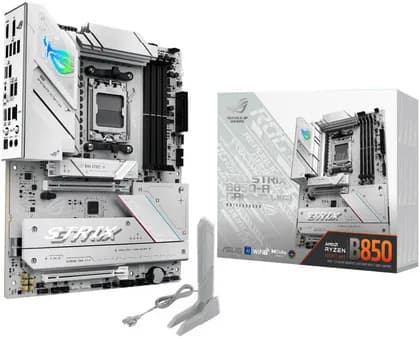 Материнская плата ASUS ROG Strix B850-A GAMING WIFI AM5 ATX Motherboard, AMD B850 Chipset, 4x DIMM DDR5 Slots, Up to 192GB Max Memory, 1x PCIe 5.0 x16 SafeSlot, 4x M.2 Slots, WiFi & BT, White | 90MB1J50-M0EAY0