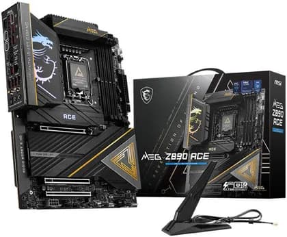 Материнская плата MSI MEG Z890 Ace LGA 1851 ATX Motherboard, Intel Z890 Chipset, 4x DDR5 UDIMM Slots, Up to 256GB Max Memory, Wi-Fi 7 & BT 5.4, 3x PCI-E x16 Slots, 5x M.2 Slots, Black | 911-7E22-001