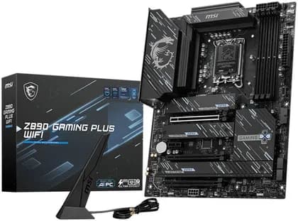 Материнская плата MSI Z890 Gaming Plus Wi-Fi LGA 1851 ATX Motherboard, Intel Z890 Chipset, 4x DDR5 UDIMM Slots, Up to 256 Max Memory, Wi-Fi 7 & BT 5.4, 3x PCI-E x16 slots, 4x M.2 Slots, Black | 911-7E34-002
