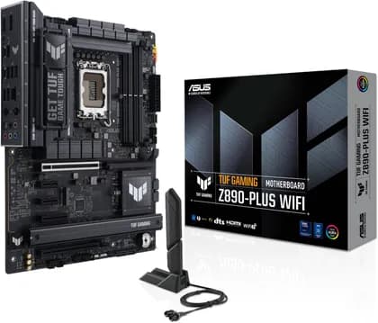 Материнская плата ASUS TUF Gaming Z890-Plus Wi-Fi LGA 1851 ATX Motherboard, Intel Z890 Chipset, 4x DDR5 DIMM Slots, Up to 192GB Max Memory, Wi-Fi 7 & BT 5.4, 1x PCIe 5.0 x16, 4x M.2 Slots, Black | 90MB1IQ0-M0EAY0