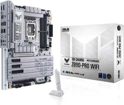 Материнская плата ASUS TUF Gaming Z890-Pro Wi-Fi LGA 1851 ATX Motherboard, Intel Z890 Chipset, 4x DDR5 DIMM Slots, Up to 192GB Max Memory, Wi-Fi 7 & BT 5.4, 1x PCIe 5.0 x16 Slot, 4x M.2 Slots, White | 90MB1IR0-M0EAY0