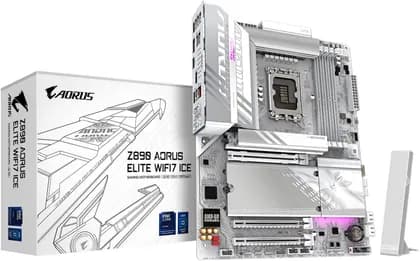 Материнская плата GIGABYTE Z890 Aorus Elite Wi-Fi 7 Ice LGA 1851 ATX Motherboard, Intel Z890 Chipset, 4x DDR5 DIMM Slot, Up to 256GB Max Memory, Wi-Fi7 & BT5.4, PCIe 5.0 x16, 4x M.2 Slot, White | Z890-A-ELITE-WF7-ICE