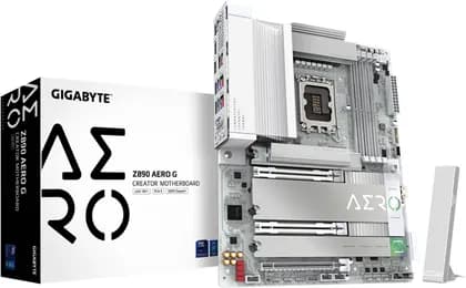 Материнская плата GIGABYTE Z890 Aero G LGA 1851 ATX Motherboard, Intel Z890 Express Chipset, 4x DDR5 DIMM Slots, Up to 256GB Max Memory, Wi-Fi 7 & BT5.4, 2x PCIe 5.0 x16 Slots, 5 x M.2 Slots, White | Z890-AERO-G