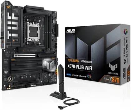 Материнская плата ASUS TUF Gaming X870-Plus WIFI AM5 ATX Motherboard, AMD X870 Chipset, 4x DDR5 DIMM Slots, 192GB Max Memory, 4x M.2 Slots, 1x PCIe 5.0 x16, 1x Realtek 2.5Gb Ethernet | 90MB1IU0-M0EAY0