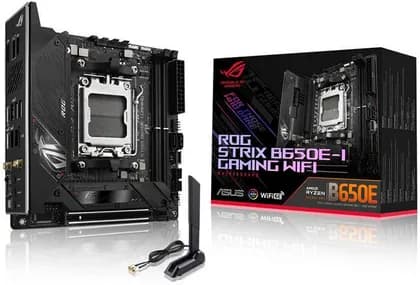 Материнская плата ASUS ROG STRIX B650E-I GAMING WIFI AM5 Mini-ITX Motherboard, AMD B650 Chipset, 2 CH 2x DDR5 DIMM, 64GB Max Memory, Wi-Fi 6E/2.5Gb Eth/ BT v5.2, 1x PCIe 5.0 x16, 1xHDMI, 1xUSB3.2 | 90MB1BI0-M0EAY0