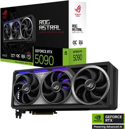 Видеокарта ASUS ROG Astral GeForce RTX 5090 OC Edition Graphics Card, 32GB GDDR7 512-Bit Memory, 2580 MHz Boost Clock, 21760 CUDA Cores, PCI Express 5.0 | 90YV0LW0-M0NA00