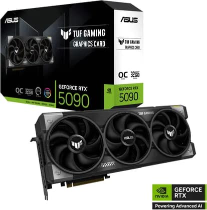 Видеокарта ASUS TUF Gaming GeForce RTX 5090 OC Edition Graphics Card, 32GB GDDR7 512-Bit Memory, 2550 MHz Boost Clock, 21760 CUDA Cores, PCI Express 5.0 | 90YV0LY0-M0NA00