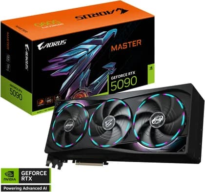 Видеокарта GIGABYTE AORUS GeForce RTX 5090 MASTER Graphics Card, 32GB GDDR7 512-Bit Memory, 2655 MHz Core Clock, 21760 CUDA Cores, PCI Express 5.0 | GV-N5090AORUS M-32GD