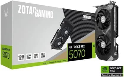 Видеокарта ZOTAC GAMING GeForce RTX 5070 Twin Edge Graphics Card, 12GB GDDR7 192-Bit Memory, 2512 MHz Engine Clock, 28 Gbps Memory Clock, 6144 CUDA Cores, PCI Express 5.0 x16 | ZT-B50700E-10P