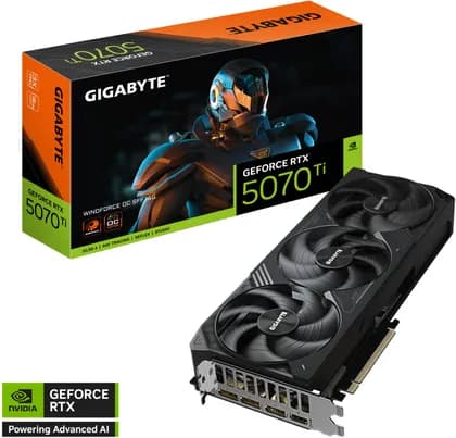 Видеокарта GIGABYTE GeForce RTX 5070 Ti WINDFORCE OC SFF Graphics Card, 16GB GDDR7 256-Bit Memory, 2497 MHz Core Clock, 8960 CUDA Cores, 28 Gbps memory Speed, PCI-Express 5.0 | GV-N507TWF3OC-16GD