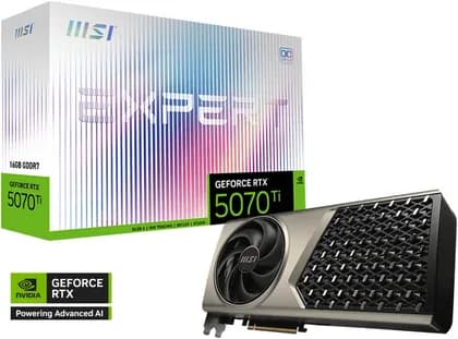 Видеокарта MSI GeForce RTX 5070 Ti 16GB EXPERT OC Graphics Card, GDDR7 256-Bit Memory, 2580 MHz Boost Clock, 8960 CUDA Cores, 28 Gbps Memory Speed, PCI Express Gen 5 x16 | 912-V531-450