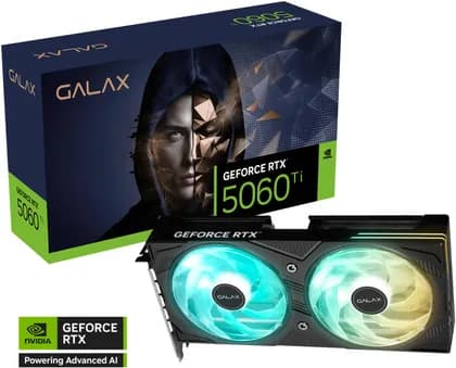 Видеокарта Galax GeForce RTX 5060 Ti EX Graphics Card, 8GB GDDR7 128-bit Memory, 2617 MHz Boost Clock, 28Gbps Memory Speed, 4608 CUDA Cores, PCI-Express 5.0 | 56ISN8MDCREX