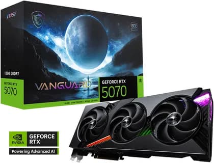 Видеокарта MSI GeForce RTX 5070 VANGUARD SOC Graphics Card, 12GB GDDR7 192-Bit Memory, 2640 MHz Boost Clocks, 6144 CUDA Cores, 28 Gbps Memory Speed, PCI Express Gen 5 | 912-V532-054