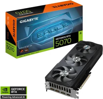 Видеокарта GIGABYTE GeForce RTX 5070 EAGLE OC SFF Graphics Card, 12GB GDDR7 192-Bit Memory, 2587 MHz Core Clock, 28 Gbps Memory Clock, 6144 CUDA Cores, PCI Express 5.0 | GV-N5070EAGLE OC-12GD