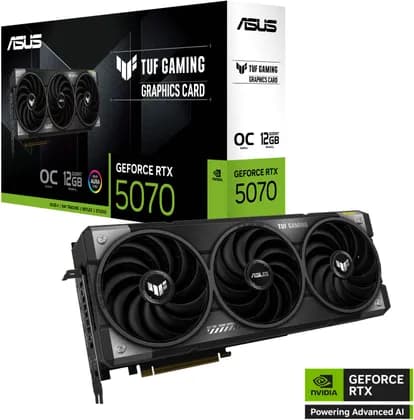 Видеокарта ASUS TUF Gaming GeForce RTX 5070 OC Edition Graphics Card, 12GB GDDR7 192-Bit Memory, 2610MHz Boost Clock, 6144 CUDA Cores, 28 Gbps Memory Speed, PCI Express 5.0 | 90YV0LZ0-M0NA00