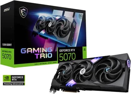 Видеокарта MSI GeForce RTX 5070 Gaming Trio OC Graphics Card, 12GB GDDR7 192-Bit Memory, 2610 MHz Boost Clock, 6144 CUDA Cores, 28 Gbps Memory Speed, PCI Express Gen 5 | 912-V532-019