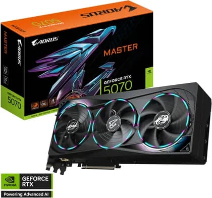 Видеокарта GIGABYTE AORUS GeForce RTX 5070 MASTER Graphics Card, 12GB GDDR7 192-Bit Memory, 2715 MHz Core Clock, 6144 CUDA Cores, 28 Gbps Memory Clock, PCI-Express 5.0 | GV-N5070AORUS M-12GD