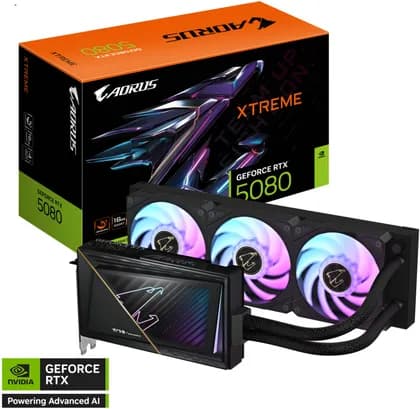Видеокарта GIGABYTE AORUS GeForce RTX 5080 XTREME WATERFORCE Graphics Card, 16GB GDDR7 256-Bit Memory, 2805 MHz Core Clock, 30 Gbps Memory Speed, 10752 CUDA Cores, PCI-Express 5.0 | GV-N5080AORUSX W-16GD