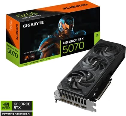 Видеокарта GIGABYTE GeForce RTX 5070 WINDFORCE OC SFF Graphics Card, 12GB GDDR7 192-Bit Memory, 2542 MHz Core Clock, 6144 CUDA Cores, PCI Express 5.0 | GV-N5070WF3OC-12GD