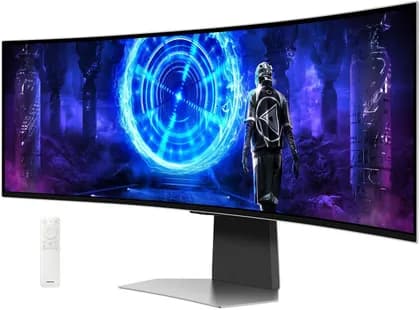 Монитор SAMSUNG Odyssey G95SD G9 Gaming Curved Smart Monitor, 49" OLED Display, DQHD Resolution, 240Hz Refresh Rate, 0.03 (GtG) Response Time, FreeSync Premium Pro & G-Sync, White | LS49DG952SMXUE