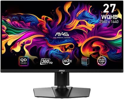Монитор MSI MAG 271QPX Gaming Monitor, 27" WQHD QD-OLED Display, 360Hz Refresh Rate, 0.03ms (GtG) Response Time, AdaptiveSync Technology, 1.07B Display Colors, Black | 9S6-3CD89T-008