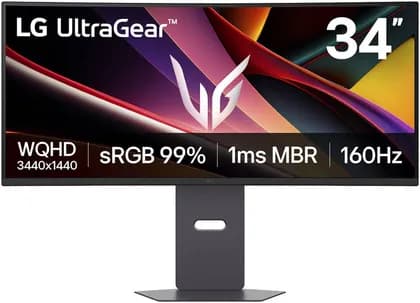 Монитор LG 34G600A-B UltraGear Curved Gaming Monitor, 34" VA Display, WQHD Resolution, 160Hz Refresh Rate, 1ms (MBR) Response Time, AMD FreeSync Premium, Motion Blur Reduction, Black | 34G600A-B.AMA