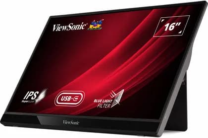 Монитор Viewsonic VG1655 16" FHD IPS Portable Monitor, 6.5ms Response Time, 16.2M Display Colors, 2x 0.8W Speakers, 2 Way Powered 60W USB C, Eye Care, Dual Speakers, Built in Stand with Cover, Black | VG1655
