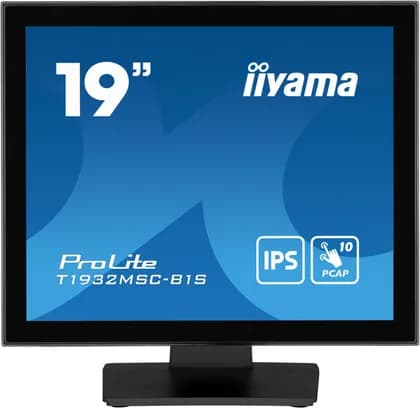 Монитор iiyama ProLite T1932MSC-B1S Touchscreen Monitor, 19" IPS Display, 10 Point Multi Touch, 1280 x 1024 Resolution, HDMI DisplayPort VGA, IP54 Protection | T1932MSC-B1S