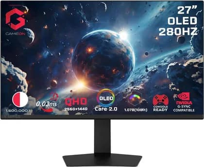 Монитор GAMEON GO27QDOLD280 Gaming Monitor, 27" OLED Display, QHD Resolution, 280Hz Refresh Rate, 0.03ms (GTG) Response Time, HDR True Black 400, FreeSync, Adaptive Sync, Black | GO27QDOLD280