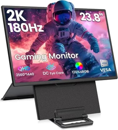 Монитор V2COM D1Q 23.8" 2.5K 180Hz Gaming Portable Monitor, IPS Laptop Screen Extender with HDR, 178° Wide View, USB-C HDMI Travel Display for Work, Study & PS5/Xbox/PC/Phone | VD1Q