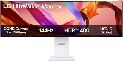 Монитор LG 49U950A-W UltraWide Curved Monitor, 49" Nano IPS Display, Dual QHD Resolution, 144Hz Refresh Rate, 1ms (MBR) Refresh Rate, Black Stabilizer, HDR 400, Game Mode, Crosshair, White | 49U950A-W.AMA