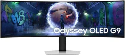 Монитор SAMSUNG Odyssey G9 G932 Gaming Curved Monitor, 49" OLED Display, Dual QHD Resolution, 240Hz Refresh Rate, 0.03ms (GtG) Response Time, AMD FreeSync Premium Pro & NVIDIA G-Sync, White | LS49DG932SMXUE