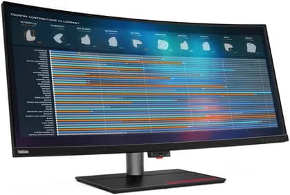 Монитор Lenovo ThinkVision P40w-20 Curved Monitor, 40" IPS Display, WUHD Resolution, 75Hz Refresh Rate, 4ms (Extreme Mode) Response Time, 1.07b Color Display, 2500R Curvature, Black | 62C1GAT6UK