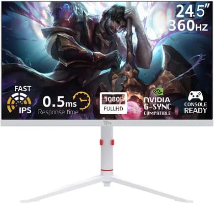Монитор Twisted Minds Artic Pro Series Gaming Monitor, 24" Fast IPS Display, FHD Resolution, 360Hz Refresh Rate, 0.5ms Response Time, 2HDMI, 2DP, Audio Out, 16.7M Pixels, White | TMA24FHD360IPS
