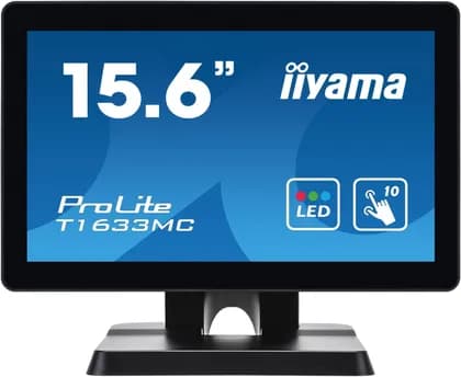 Монитор iiyama ProLite T1633MC-B1 Touch Monitor, 16" TN LED Touch Display, 1366 x 768 Resolution, 60Hz Refresh Rate, 6ms (GtG) Response Time, 16.7m Color, Projective Capacitive Touch, Black | T1633MC-B1
