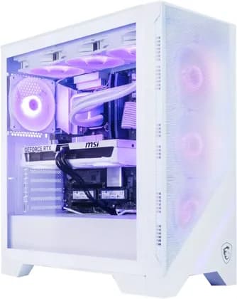 ПК WhiteTitan Gaming PC - AMD Ryzen 7 9700X 8 Cores 16 Threads, NVIDIA RTX 5070 Ti 12GB, 32GB DDR5 RAM 6000MHz, 1TB SSD Gen 4, 850W Gold PSU, 360mm Liquid Cooler, Wi-FI + BT