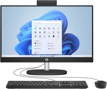 Моноблок HP All-In-One 24-cr0126nh Desktop Computer, 24" FHD IPS Touch Display, Intel Core i7-1355U, 8GB RAM, 512GB SSD, Intel Iris Xe Graphics, Wired Keyboard & Mouse, No OS, Jet Black | 91H33EA