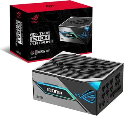 ASUS ROG Thor 1200W Platinum III Fully Modular Power Supply, 80 PLUS Platinum Efficiency, Active PFC, ATX 3.1 Standard, Cybenetics Lambda A++ Certification | 90YE00V2-B0NA00