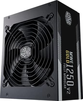 Cooler Master MWE 1250 Gold V2 80 Plus Gold Full Modular Power Supply, 140mm, 2200 RPM, 47-63Hz, Black | MPE-C501-AFCAG-UK
